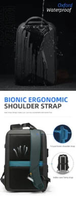 Black Smart Computer Laptop Bags for Men Backpack New Waterproof Student Outdoor Backpack Travel Bag Backpack Hard Shell - Image 15