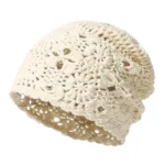 Women's Knitted Hats Japanese Handmade Woven Solid Color Simple Fashionable Sweet Verstaile Hats Hollowed Out Retro Pile Hats - Image 7