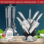 All steel knife set kitchen home professional chef knife knife with spatula spoon cooking tool combination, kitchen accessories - Image 5