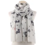 Fashion Cat Footprint Printing Woman Scarf Cotton Scarves Outdoors Relaxation Neckerchief Shawl Keep Warm To Prevent The Wind - Image 13