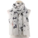 Fashion Cat Footprint Printing Woman Scarf Cotton Scarves Outdoors Relaxation Neckerchief Shawl Keep Warm To Prevent The Wind - Image 9