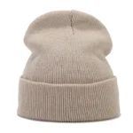 Knitted hats for men and women in autumn and winter, pure color, simple and versatile. Knitted hats with pullovers and cold hats - Image 4