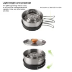 Camping Cookware Set Outdoor Picnic Cookware Kit Stainless Steel Pot Frying Pan Kettle Set Travel Cooking Accessory - Image 13