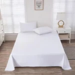 One Single Bed Sheet (Excluding Pillowcases and Pillow Inserts) Made of Washed Material, Pure White, Suitable for Hotels, Guesthouses, and Home Use for Single or Double Beds - Image 11