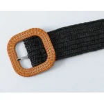 Bohemian Braided Belts for Women Summer Patchwork Straw Woven Belt Wide Waistband Fashion Female Square Buckle Waist Belt - Image 18