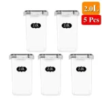 Food Storage Containers Kitchen Organizer and Storage Container with Lids Refrigerator Noodle Box Tank Sealed Cans 5Pcs Set - Image 10