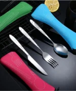 Picnic Set Tableware Washable with Zipper Travel Cutlery Kit Case Portable Pouch for Dinner Household Tool Travel Camping Spoon - Image 14