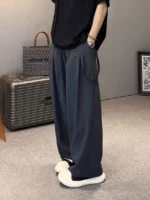 Men's Trendy Casual Trousers New Thin Style Summer Simple Drapey Versatile Trousers Loose - Image 13