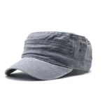 Hat Men Fishing Retro Do Old Wash Jeans Big Head Bib Flat Top Hat Outdoor Casual Tie-In Female Cap Trend European And N Style - Image 8