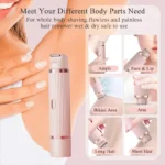 Electric Shaver for Women Waterproof Wet Dry Hair Razors 2 in 1 Double Head Underarm Bikini Beard Hair Trimmer Electric Razor - Image 2