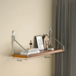 Wooden Material Wall Shelf Wall Mounted Hanging Organizers Storage Shelf No-Punch Design Bookshelf Living Room - Image 13