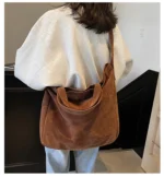 Women's Tote Bags 2025 New Fashion Suede Vintage Large Shoulder Crossbody Bag for Woman Korean Female Student Bookbag Handbags - Image 10