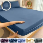 90/120/150/180x200 Fitted Bed Sheet With Elastic Band Solid Color Mattress Covers Protector Single Double King Beds 100% Polyest - Image 13