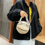 2025 Crossbody Bag New Network Red Personality Fun Pink Ins Versatile Chain Football Basketball Shoulder Bag Small Round Bag - Image 4