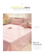 Bed Sheets Plaid Non-slip Comfortable Washed Twin Queen Full Size Nordic Style Universal Bedspread Simple Durable Antibacterial - Image 32