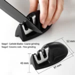 Kitchen knife 7-piece set, black professional stainless steel chef's knife with holder set home rust-proof and sharp meat cutter - Image 12