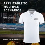 POLO T-shirt Free Customization Printing Logo Image Design T-shirt Short Sleeve Cultural Shirt Enterprise Work Suit Unisex - Image 3