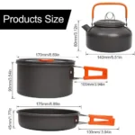 Camping Cookware Set Aluminum Nonstick Portable Outdoor Tableware Kettle Pot Cookset Cooking Pan Bowl for Hiking BBQ Picnic - Image 8