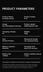 Mini Electric Smart Shaver Household Car Shaver Digital Display Dual Blade Rechargeable Shaver Powerful Beard Trimmer Tool - Image 30