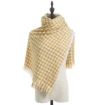 New Autumn Winter Warm Luxury Houndstooth Scarves Women Thermal Shawls Tassel Scarves Warm Knitted Scarves For Women - Image 8