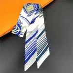 Fashion Women Hair Scarf 2024 New Brand Design Luxury Silk Scarf Fashion Print Headband Skinny Bag Scarves Neckerchief - Image 29