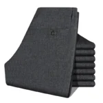 Daily Versatile Male Formal Trousers Stable Waist Breathable Linen Textured Fabric Office Wedding Multi Scene Long Pants - Image 10