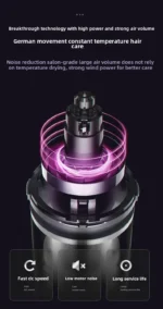 Professional hair salon hair dryer, featuring high-speed drying and ion heating functions. An essential item for travel. - Image 16