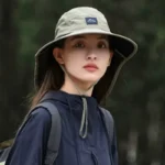 Caps Summer Wide Brim Neck Protection Unisex Bucket Hats Outdoor Visor Quick-drying Panama Sunscreen Tied Fishing Hiking Hat - Image 12
