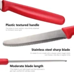 Steak Knives Set of 4/6/8 Stainless Steel Serrated Round Tip Fruit And Vegetable Paring Baking Toast Serrated Bread Knives - Image 5