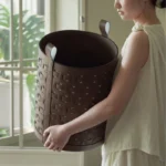 Leather Dirty Laundry Basket Woven Storage Baskets Multifunction Organizer Basket Luxury Large Living Room Organizers Baskets - Image 4