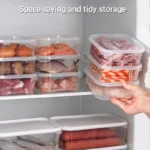 1 Set of 3 Food Storage Containers, Refrigerator Storage Boxes, Grain Storage Boxes, Plastic Sealed Containers, Large, Medium, and Small Sizes, 3-Piece Set, Lunch Box with Lid for Fruit Storage - Image 2