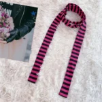 Women antumn Stripe Pattern Scarf Thin Neckerchief Y2k Style Thin long Cotton Scarves Punk Decorative Scarf Clothing accessories - Image 38