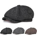 Retro Newsboy Caps Men British Painters Hats Autumn Winter Berets Herringbone Flat Cap Hip Hop Berets - Image 10
