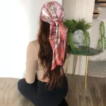 90*90cm Square Silk Scarves Women Hijab Shawls Fashion Print Kerchief Femme Head Scarf Foulard Bandana Beach Pareo - Image 2