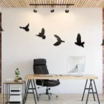 Black Birds Metal Wall Decor, 4pcs Black Birds Metal Wall Art Decorative Metal Wall Art Decor Hanging Wall Art，Wall Sticker - Image 5