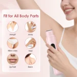 Electric Shaver for Women Waterproof Wet & Dry Hair Razors 2 in 1 Double Head Portable Bikini Hair Trimmer Detachable Head Shave - Image 5