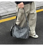 Outdoor Portable Crossbody Bags for Men and Women Commuter Waterproof Youth Shoulder Bag Solid Color Lightweight Female Tote - Image 17