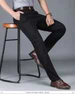 Men's Classic Stretch Casual Pants Business Office Straight Male Pants Brand Clothing Fashion Soft Cozy Trousers Solid Color - Image 18