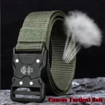Tactical Belt Quick Release Nylon Braided Belt for Men Outdoor Hiking Work Duty with Black Buckle - Image 3