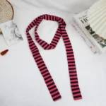 2024 Women Harajuku Cotton Scarves Y2k Black Grey Stripe Long Scarves 180cm Thin Long Decorative Neckerchief Fashion Streetwear - Image 16