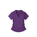 Polo Lapel Front Shoulder Short-sleeved T-shirt for Women 2025 Summer Design Pure Slim Fit Slim and Pleated Waist - Image 3