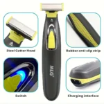 Electric Shaver For Men Women USB Rechargeable Shaver Portable Full Body Trimmer T Shaped Blade Razor For Armpit For Washable - Image 2