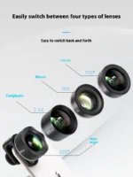 4-In-1 Phone Lens Kit Wide Angle, Macro, Fisheye & Telephoto Hd No-Distortion for All Smartphones - Image 9