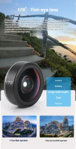 4-In-1 Phone Lens Kit Wide Angle, Macro, Fisheye & Telephoto Hd No-Distortion for All Smartphones - Image 14