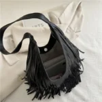 Large Capacity Casual Solid Retro Tassel Tote Bags Hot Sale Versatile Underarm Women's Bag Concise Advanced Sense Shoulder Bags - Image 6