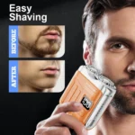 Electric Shaver Men Beard Trimmer Wet Dry Use Dual Blades Razor USB Rechargeable Mini Portable Face Beard Shaver For Home Travel - Image 4