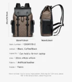 Septwolves High Quality Business Printed Leather Backpack Man Designer Drawstring Flip Monogram Laptop Bags Print Work Rucksack - Image 26