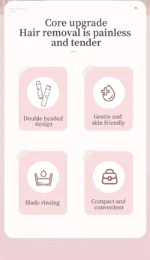 Electric Shaver for Women Waterproof Wet Dry Hair Razors 2 in 1 Double Head Underarm Bikini Beard Hair Trimmer Electric Razor - Image 10