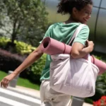 Women Tote Bag University Laptop Travel Tote diaper Gym Yoga Bag Shoulder Bag with Yoga Mat Buckle for Sports College Work - Image 4