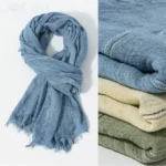 2025 New men's Scarf Vertical Stripe Scarves Light Weight Head Scarves Fashion Fringe Scarves